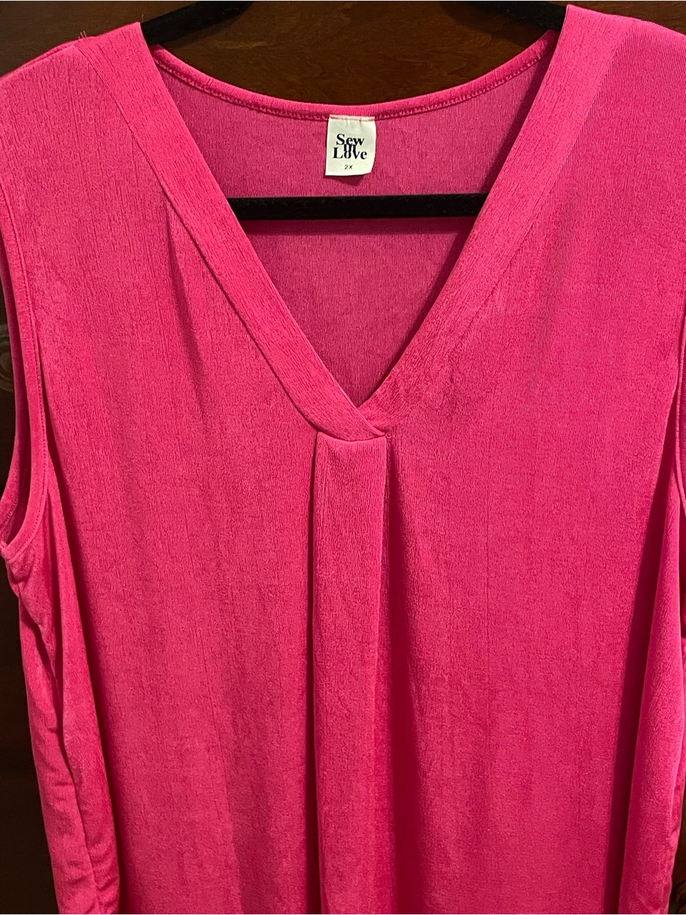 Sew in love 2x fuschia hot pink slinky stretchy sleeveless tank top nwot travel - Picture 2 of 5